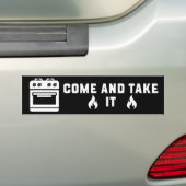 Gasfornuis Kom en neem het Bumpersticker (Op auto)