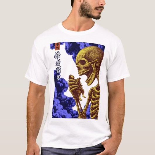 Gashadokuro Yokai The Starving Giant Skeleton Myth T-shirt (Voorkant)