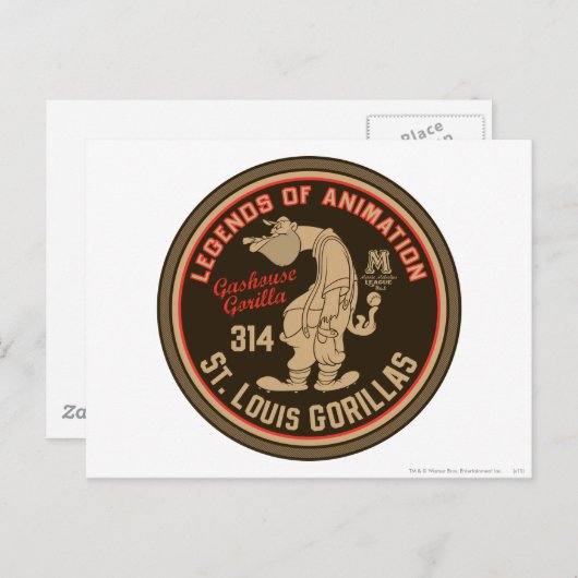 Gashouse Gorillas Logo Feat. Pitcher Briefkaart (Voorkant / Achterkant)