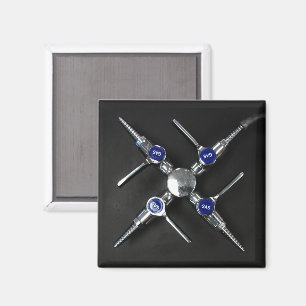 Gaskleppen voor laboratoria op de Donkergrijze lab Magneet