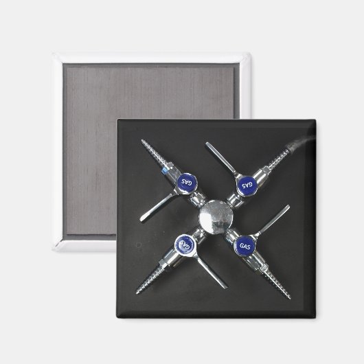 Gaskleppen voor laboratoria op de Donkergrijze lab Magneet (Voorkant / Achterkant)