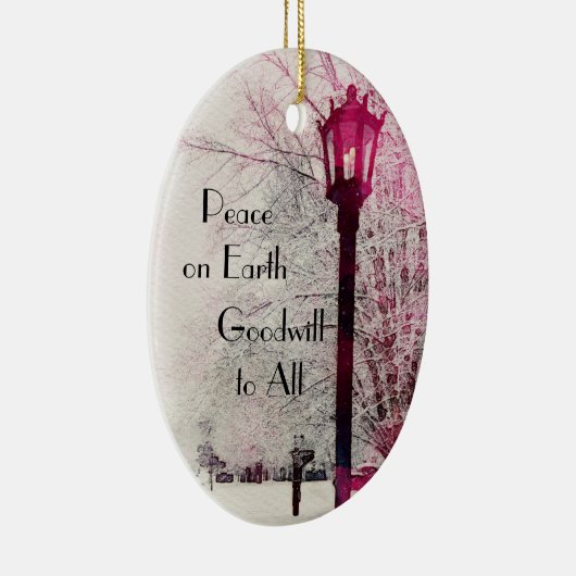 Gaslamp Vrede op aarde keramisch sieraad Ornament (Rechts)
