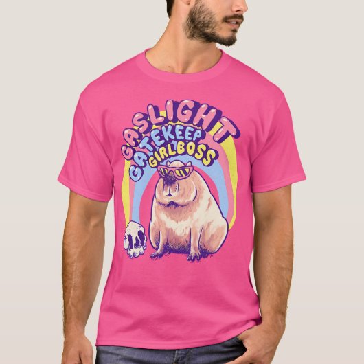 Gaslight Gatekeep Girlbaas - Cool Capybara Momcore T-shirt (Voorkant)