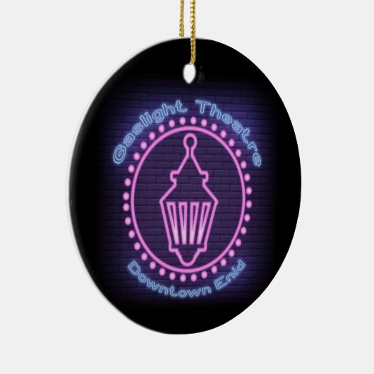 Gaslight Neon Logo kerstversiering Keramisch Ornament (Rechts)