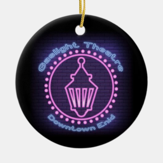 Gaslight Neon Logo kerstversiering Keramisch Ornament (Voorkant)
