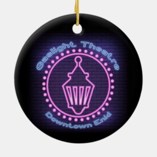 Gaslight Neon Logo kerstversiering Keramisch Ornament (Achterkant)