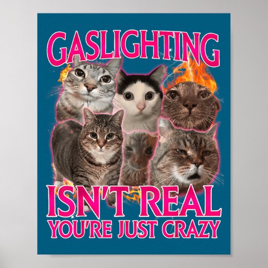 Gaslighting bestaat niet Je bent gewoon gek Bootle Poster (Voorkant)