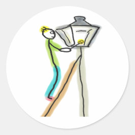 Gaslighting Stickman Ronde Sticker