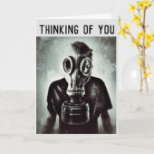 GASMASK DENK AAN JOU WELKOMSTKAARTEN KAART (Gele Bloem)