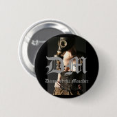 Gasmask-Mode-Fetish, DM, Danse van de Macabre Ronde Button 5,7 Cm (Voorkant /achterkant)