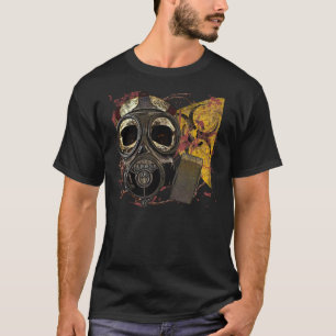 Gasmask Schedel Biohazard T-shirt
