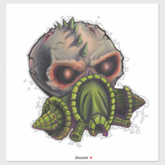 Gasmask Schedel II Sticker