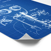 Gasmaskeerpatroon - blauwdruk poster (Hoek)