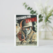 Gasmasker Briefkaart (Staand voorkant)
