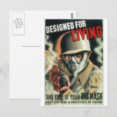 Gasmasker Briefkaart (Voorkant / Achterkant)