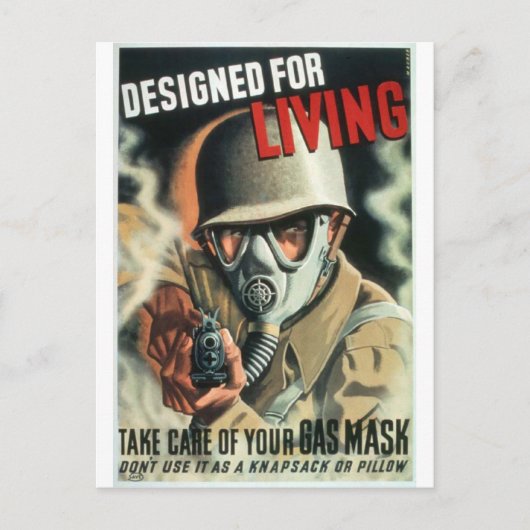 Gasmasker Briefkaart (Voorkant)