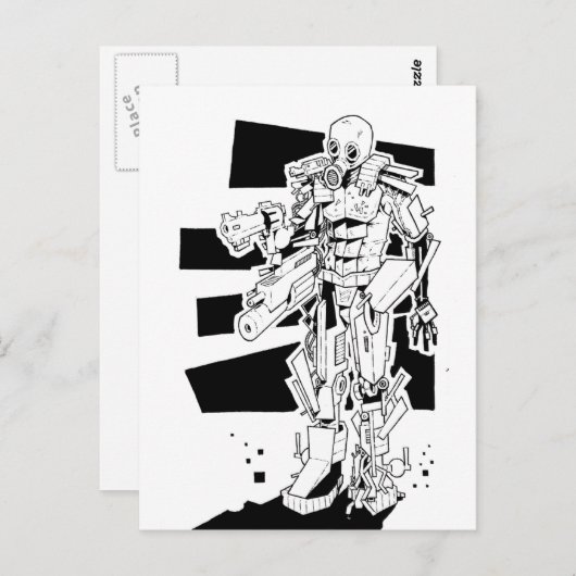 Gasmasker Briefkaart (Voorkant / Achterkant)