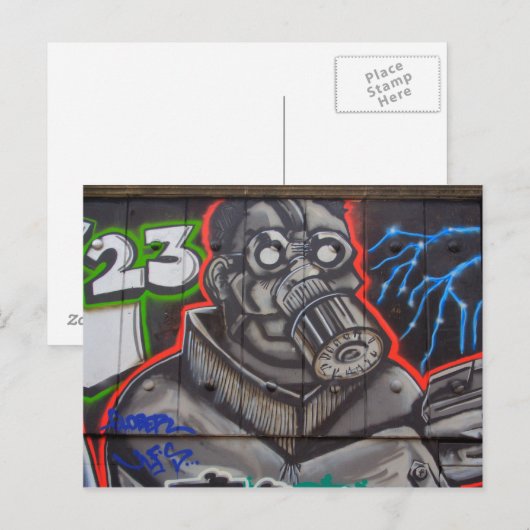 Gasmasker Briefkaart (Voorkant / Achterkant)