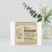 gasmasker en briefkaart (Staand voorkant)