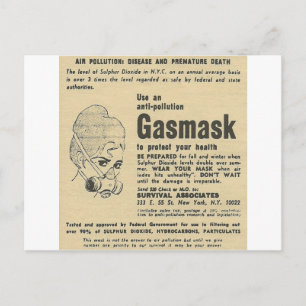 gasmasker en briefkaart