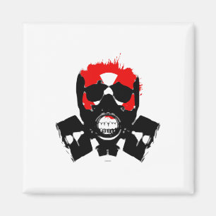 Gasmasker - Houtskoolweerstand - Radioactief symbo Magneet