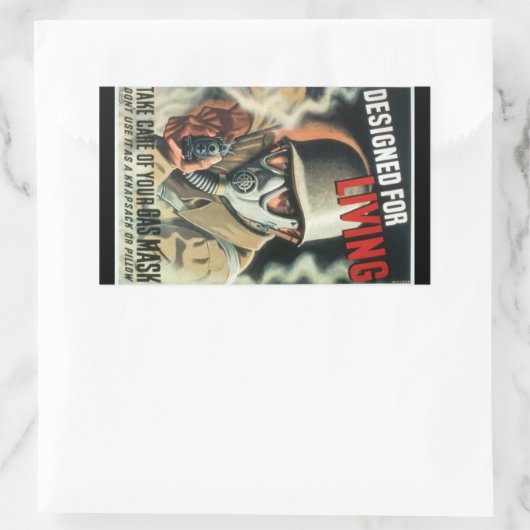 Gasmasker Rechthoekige Sticker (Tas)