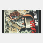 Gasmasker Rechthoekige Sticker (Voorkant)