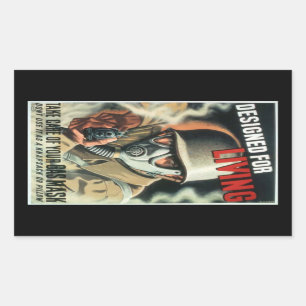 Gasmasker Rechthoekige Sticker