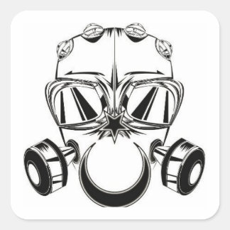 Gasmasker Resist Vierkante Sticker