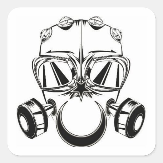 Gasmasker Resist Vierkante Sticker (Voorkant)