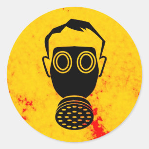 gasmasker ronde sticker