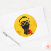 gasmasker ronde sticker (Envelop)