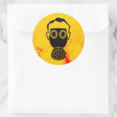 gasmasker ronde sticker (Tas)