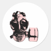 Gasmasker Ronde Sticker (Voorkant)