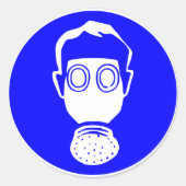 Gasmasker Ronde Sticker (Voorkant)