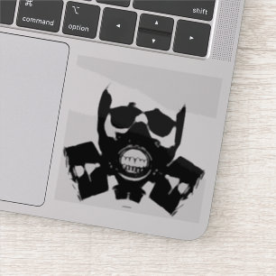 Gasmasker silhouet sticker