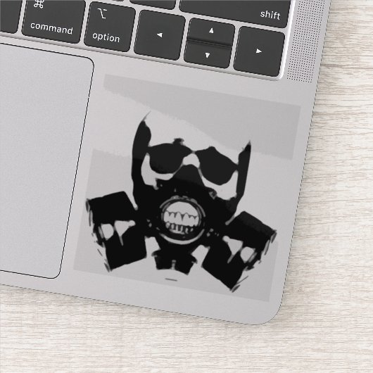 Gasmasker silhouet sticker (Detail)