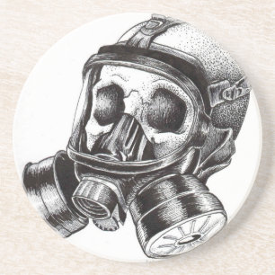 GasMasker Zandsteen Onderzetter