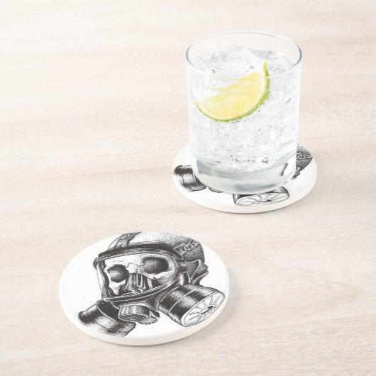 GasMasker Zandsteen Onderzetter (Zijkant)