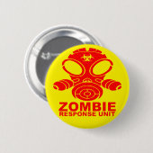 Gasmasker Zombie Respons Team 2 # Ronde Button 5,7 Cm (Voorkant /achterkant)