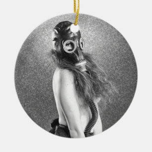 Gasmaskermeisje Keramisch Ornament
