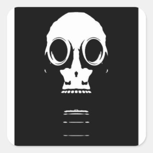 Gasmaskerpotlood Vierkante Sticker