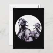 Gasmaskers in Paars Briefkaart (Voorkant / Achterkant)