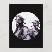 Gasmaskers in Paars Briefkaart (Voorkant)