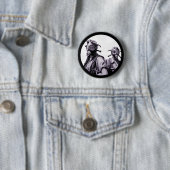 Gasmaskers in Paars Ronde Button 5,7 Cm (In situ)