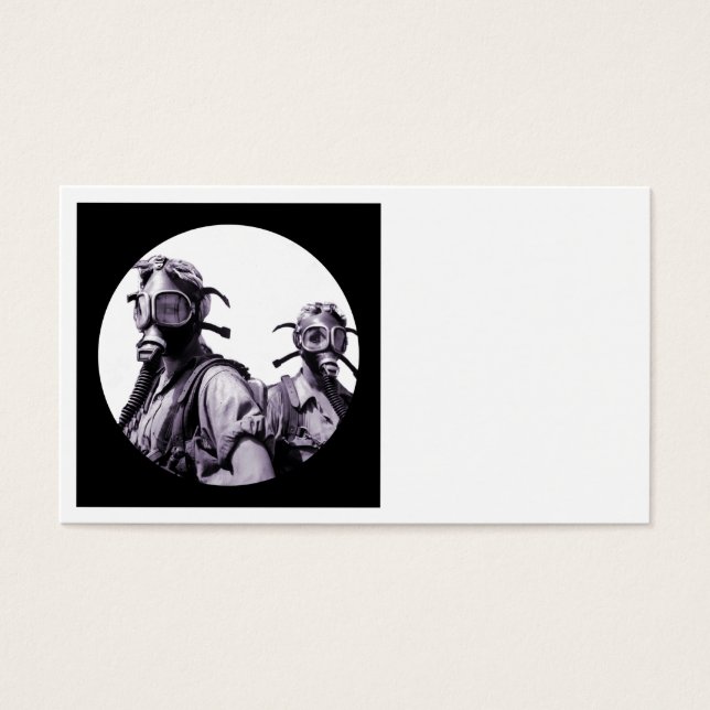 Gasmaskers in Paars Visitekaartjes (Voorkant)