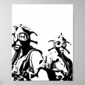 Gasmaskers in zwart poster (Voorkant)