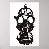 Gasmaskertekening, illustratie. poster (Voorkant)
