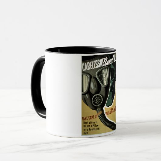 gasmaskerveiligheid in de Tweede Wereldoorlog Mok (Voorkant links)