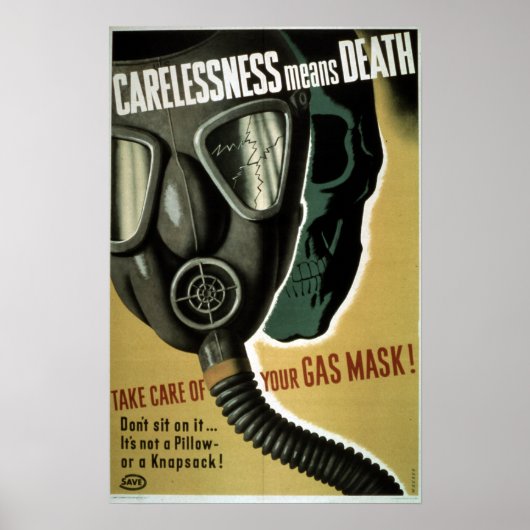 gasmaskerveiligheid in de Tweede Wereldoorlog Poster (Voorkant)